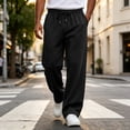 thumbnail image 5 of Men's Baggy Sweatpants Wide Leg Elastic Waist Drawstring Athletic Loose Jogger with Pockets, 5 of 6