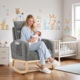 thumbnail image 4 of Rocking Chair Nursery Chair with Foot Rest, Nursery Rocking Chairs with Pocket，Baby Nursery Glider Rocker for Living Room, 4 of 6