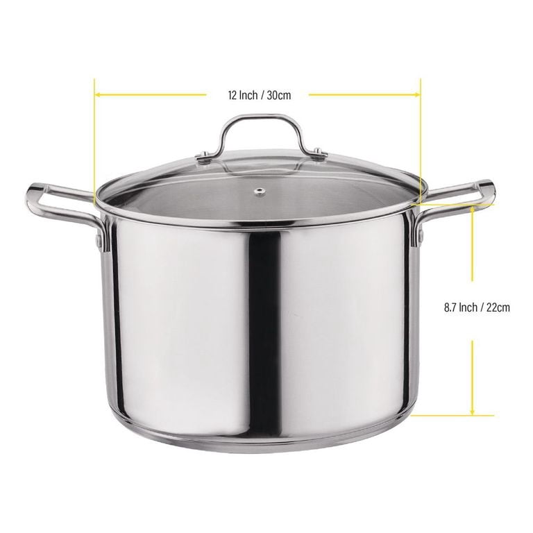 GIBSON EVERYDAY Whittington 16 qt. Stainless Steel Stock Pot with Lid  985118770M - The Home Depot