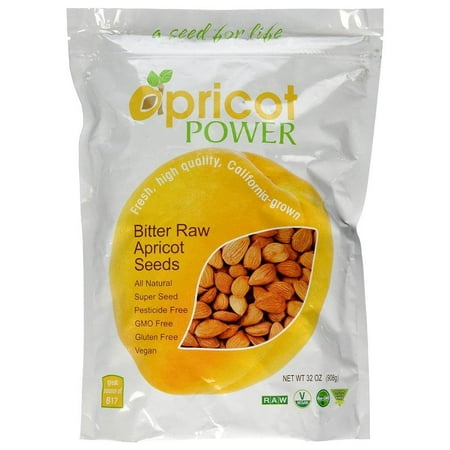 Apricot Power Bitter Raw Seeds 32oz/2lb Bag Gluten-Free Vegan (Best Way To Eat Apricot Seeds)