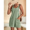 thumbnail image 5 of Women'S Summer Fashionable Short Jumpsuits, Casual Sleeveless Jumpsuits with Pockets Green Gray S, 5 of 7