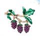 thumbnail image 5 of EeaseMX Broches elegantes de moda con forma de uva y fruta, broche de aleación con forma de gota de aceite, alfiler para el pecho, accesorios de joyería, regalo para mujeres y niñas., 5 of 8