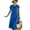Blue, variant on Womens Summer Dresses Classic Solid Stretch Midi Dresses Short Sleeve Front Knot Bow Casual Summer Clothes Yellow M