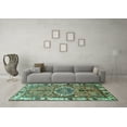 thumbnail image 3 of Ahgly Company Indoor Round Persian Turquoise Blue Traditional Area Rugs, 6' Round, 3 of 4