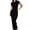 Black, variant on Women's Spring Summer Solid Color Round Neck Short Sleeve Slim Fit Dress - Polyester Fabric, Versatile for Office & Dating
