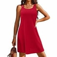 thumbnail image 2 of Robe de Plage pour Femmes, Bretelles Spaghetti, Broderie à Illets, Col Rond, Sans Manches, Décontractée, Été, 2 of 6