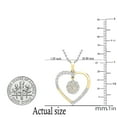 thumbnail image 5 of Dazzlingrock Collection Round White Diamond Dangling Cluster Flower in Heart Pendant with 18 Inch Silver Chain for Women (1.00 ctw, Color I-J, Clarity I1-I2) in 18K Yellow Gold, 5 of 6