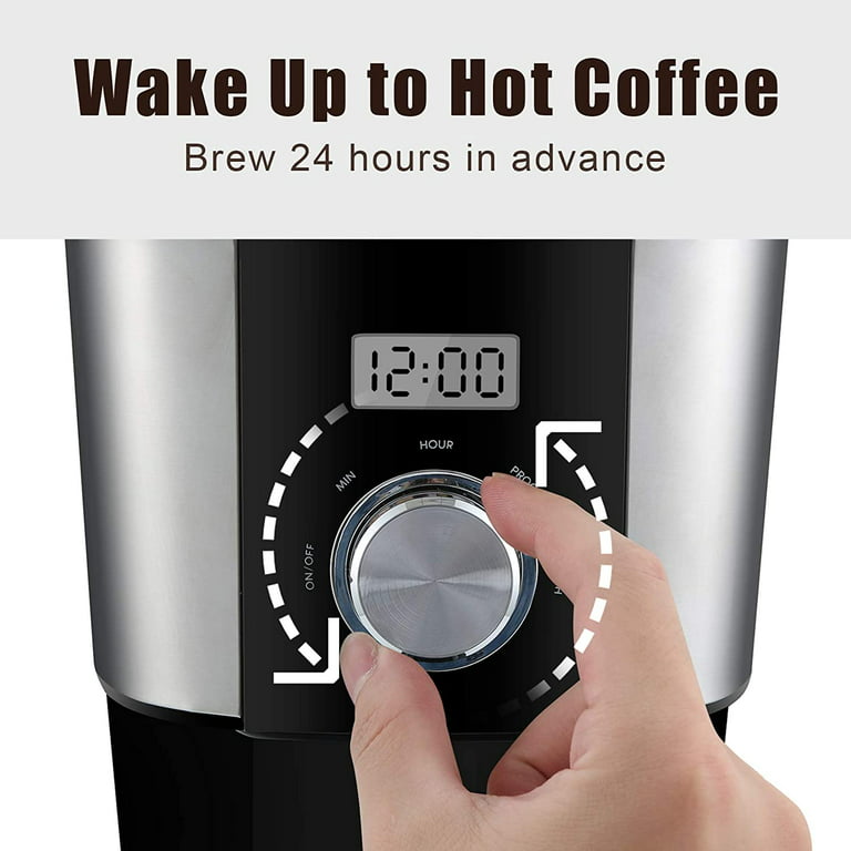 BOSCARE 12 Cup Programmable Coffee Maker, Drip Coffee Maker, Mini Coffee  Machine with Auto Shut-off, Strength Control, Black & Silver