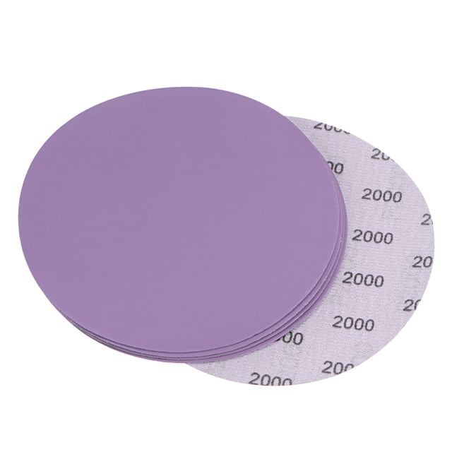 Unique Bargains 5 Pack 6-Inch Purple Sanding Discs 2000 Grits Hook & Loop Professional Aluminum Oxide Sandpaper
