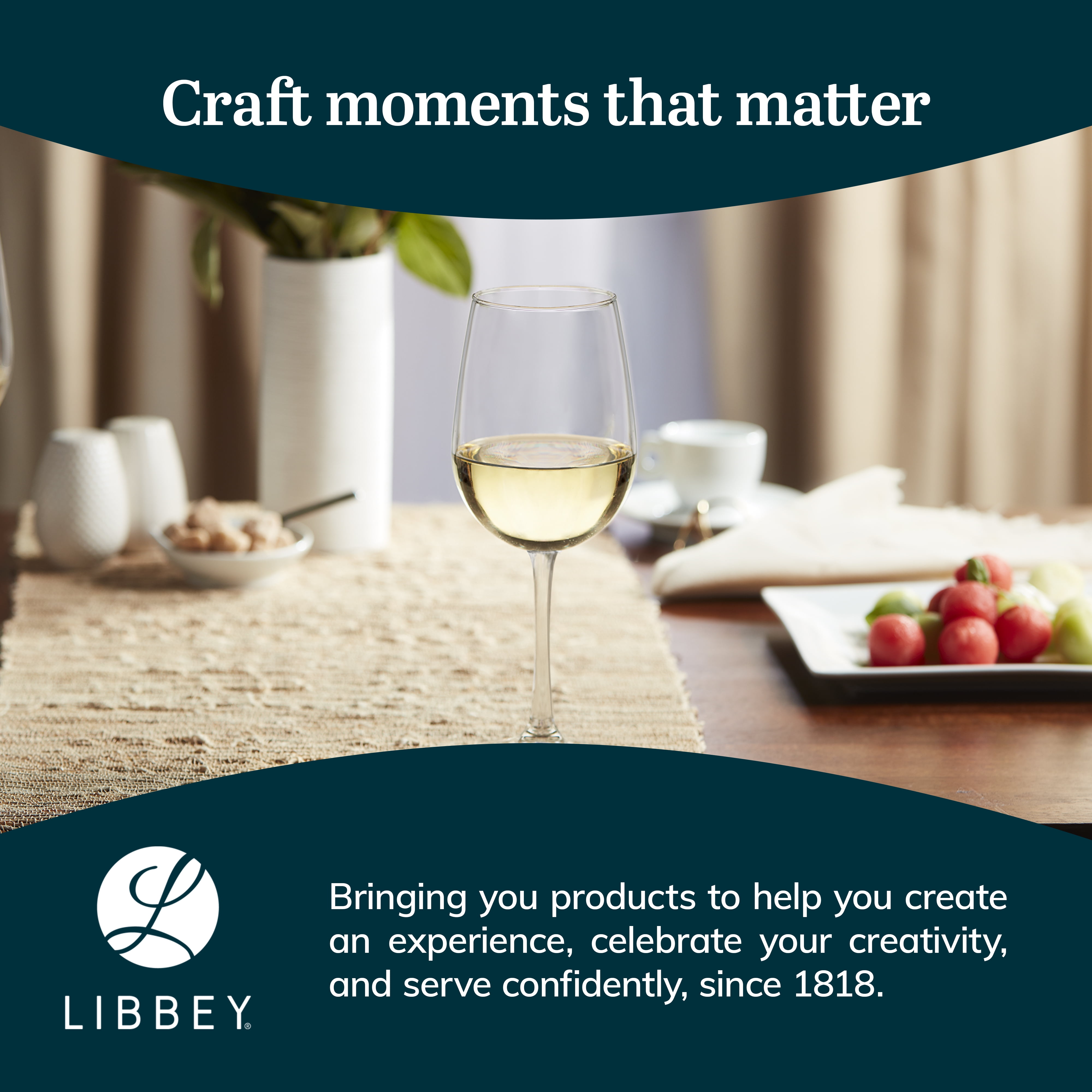 Libbey Vina White Wine Glasses Set of 6, 18.25 Oz Elegant, Fancy Glasses Drinking Set, Stemmed Wine Glasses for Weddings, Birthdays, Parties and More