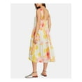 thumbnail image 2 of FREE PEOPLE Womens Ivory Ruffled Floral Sleeveless Scoop Neck Midi Shift Dress L, 2 of 3