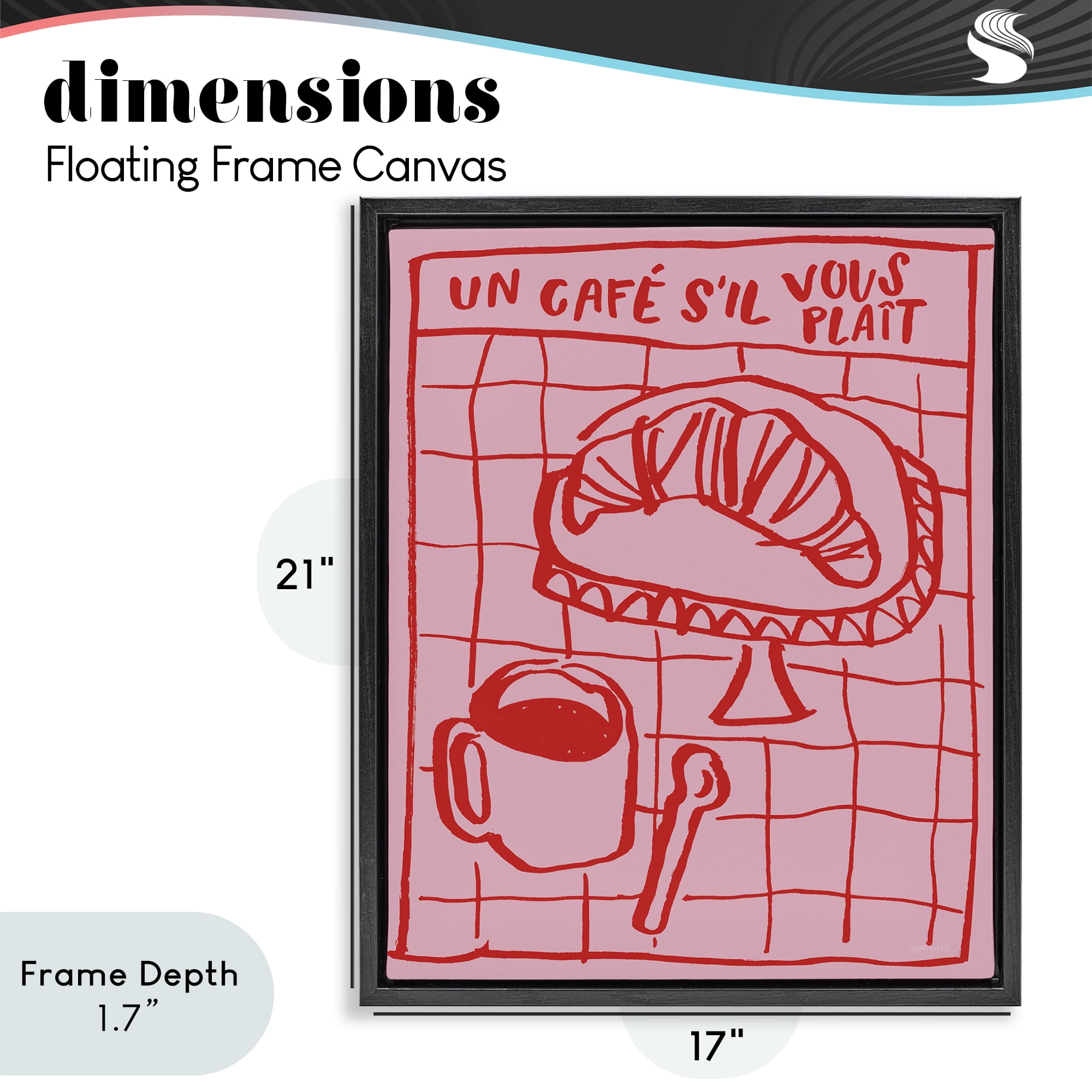 Stupell Industries Cafe Brunch Doodles Black Framed Floater Canvas Wall Art, design by Jenaya Jackson
