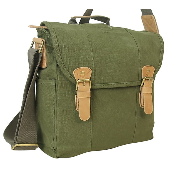 Vagarant Traveler 12" Tall Style Casual Canvas Satchel Bag C40.GRN