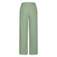 thumbnail image 5 of ZyeKqe Cotton Linen Pants for Women Drawstring High Waisted Lounge Pants Straight Wide Leg Trousers, 5 of 5