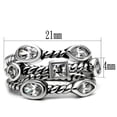 thumbnail image 2 of Luxe Jewelry Designs 3-Piece Women's Stainless Steel Stackable Ring Set with Cubic Zirconia, Size 8, 2 of 4