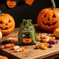 thumbnail image 2 of AZXY Halloween Drawstring Gift Bags Texture Pumpkin Print Candy Treat Pouches, Reusable Portable Multipurpose Goodie Sacks for Halloween Party Favors & Holiday Decor Storage, 2 of 7