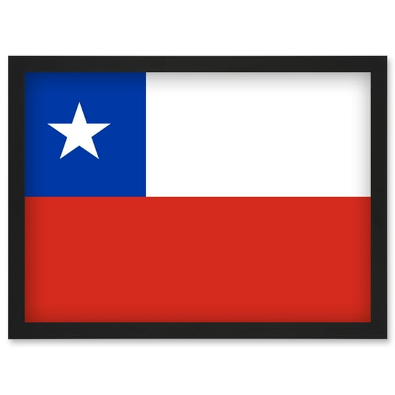 Chile National Flag Patriotic Vexillology World Flags Country Region Poster Artwork Framed Wall Art Print A4