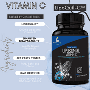 Research Labs Liposomal Vitamin C Supplement w/Enhanced Absorption LipoQuil-C™ | 2 Fer 1 ad 240 Capsules Total Immune Support Collagen Booster | High Dose Fat Soluble Vita C 1000mg Buffered | Non GMO