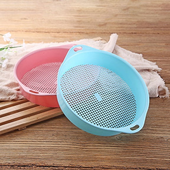 Yardwe 4Pcs Plastic Sieve with Handle for Garden Soil Screening Lightweight Durable Gardening Tool