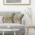 thumbnail image 3 of Boho Pillow Covers 20x20, Burnt Orange and Blue Ethnic Design Outdoor Decorative Throw Pillows for Couch, Carpet Pattern Decor Cushion Cover 2 Pcs Farmhouse Linen Pillowcase for Bed Car Safa, 3 of 6