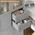thumbnail image 4 of Homfa 67" Tall Bathroom Cabinet, Linen Cabinet with Doors and Removable Drawers, Kitchen Cupboard, Gray, 4 of 7