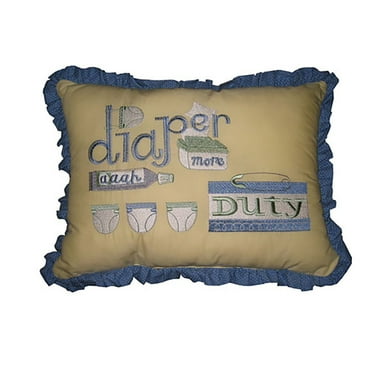 12" x 16" Diaper Duty Embroidered Pillow