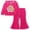 Hot Pink, variant on Barbie Girls Outfit Set Barbie Applique Graphic Hoodie Flare Pants Velour 2 Piece Kids Clothes 2T-9Y