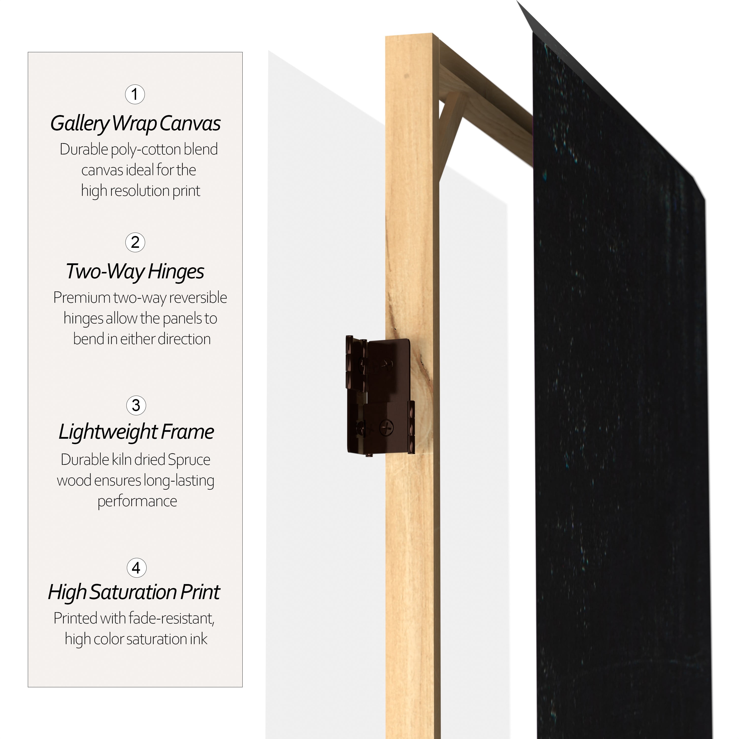 6 ft. Tall Double Sided Sacred Geometry Canvas Room Divider