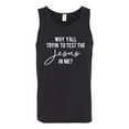 thumbnail image 2 of Wild Bobby Why Y'all Tryin' to Test the Jesus in Me? Inspirational/Christian Men Graphic Tank Top, Black, Small, 2 of 5