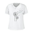 thumbnail image 4 of Wancir Women's Floral T-Shirts V-Neck Dandelion Sun Flower Graphic Casual Tee Boho Tops Cute Wildflowers Shirts, 4 of 4