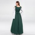 thumbnail image 5 of UPPADA Women's Renaissance Costumes Cold Shoulder Lace Up Medieval Peasant Dress Vintage Ren Faire Corset Dresses Halloween Costumes Green,XXL, 5 of 6