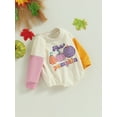 thumbnail image 3 of Blotona Infant Baby Girls Halloween Rompers Sweatshirts Long Sleeve Round Neck Contrast Color Pullovers 6M 12M 18M 24M Newborn Boys Fall Jumpsuit, 3 of 9