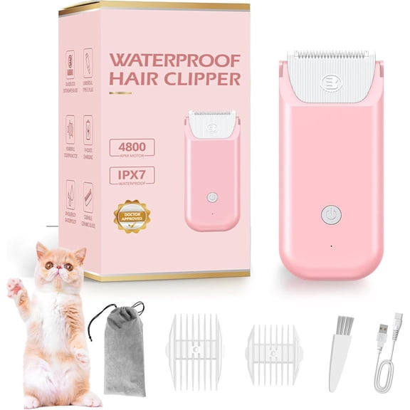 Electric Mini Cat Grooming Kit, Rechargeable Type C Pet Cat Clipper for Matted Fur Cordless, Lightweight Pet Shavers for Kitty/Puppy/Rabbits/Small Pets