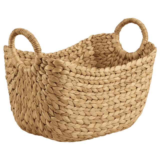 Bouclair Natural Water Hyacinth Basket with Handles Medium