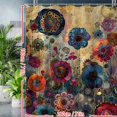 thumbnail image 6 of One Piece Of Retro Creative Mandala Green Plant And Flower Printed Waterproof Shower Curtain, Curtain, 6 of 7