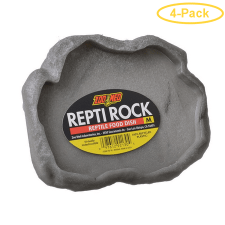Zoo Med Repti Rock - Reptile Food Dish Medium (7.25 Long x 5.9 Wide) - Pack of