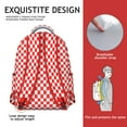 thumbnail image 5 of White Red Checkered Backpack for School,Cute School Bag,Schoolbag with Adjustable Shoulder Straps & Padded Back,15.3"x11"x7.1".﻿, 5 of 6