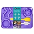 thumbnail image 5 of Zilly Slow Feeder Dishwasher Safe Silicone Dog & Cat Lick Mat with Spatula & Cleaning Brush, Purple, 5 of 8