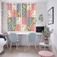 thumbnail image 4 of Japanese Style Kitchen Curtains Window Panels, Colorful Patchwork Flowers Leaves Plaid Insulated Window Treatment Curtain, Grommet Curtains for Bedroom/Living Room/Bathroom, 2 Piece 52"Wx72"L, 4 of 8