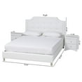 thumbnail image 6 of Baxton Studio Carlotta Contemporary Glam White Faux Leather Upholstered King Size 3-Piece Bedroom Set, 6 of 27