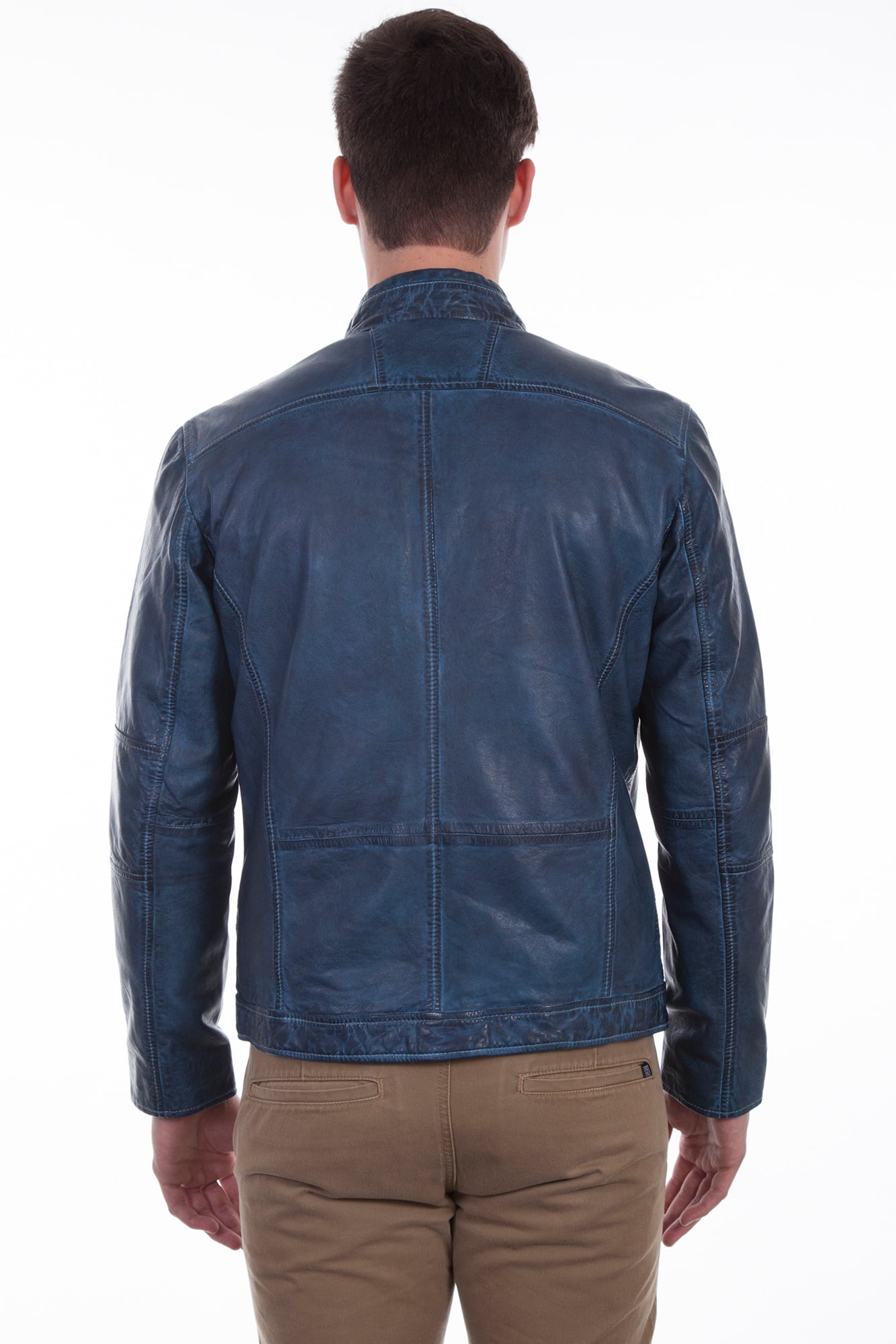 denim cafe racer jacket