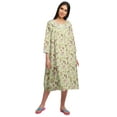 thumbnail image 2 of Moomaya Cotton Sleepwear For Ladies Printed Round Neck Button Placket Nightdress, 2 of 6