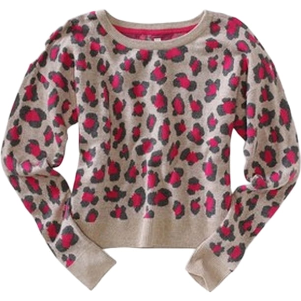 Suéter de punto con estampado animal Aeropostale para mujer rosa extragrande