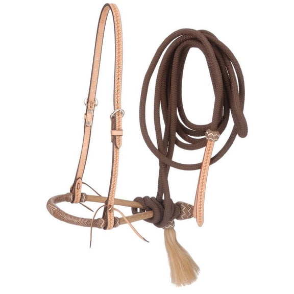 Tough-1 Bridle Basket Weave Bosal Cord Mecate Leather Popper 45-317B