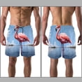 thumbnail image 3 of luoweisi Men's Beach Shorts Quick Dry Swim Trunks with Mesh Lining Flamingo L, 3 of 5