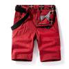 thumbnail image 1 of Pantalon Large Homme Short de Travail Taille Mi-Haute Multi-Poches Cinq Pièces Short Décontracté Rouge S, 1 of 4