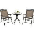 thumbnail image 1 of Gymax 3PCS Bistro Set Conversation Set Pub Patio Outdoor w/ Folding Chairs Table, 1 of 10