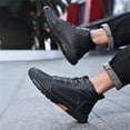 thumbnail image 6 of Domuza Hand Stitched Leather Men's Chukka Ankle Boots, Classic Lace-Up Mid Top Casual Shoes, Built-In Arch Support Wide Toe Design, Waterproof Non-Slip Durable Sneakers Black 8 (EU-41), 6 of 7
