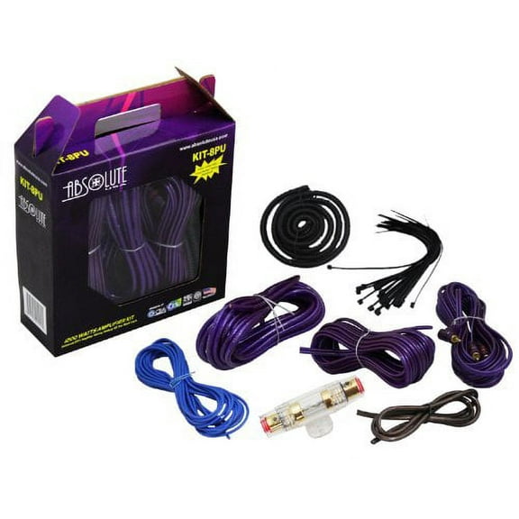 Absolute KIT-8PU 1000 Watts 8 Gauge Complete Amplifier Installation Kit (Purple Color)