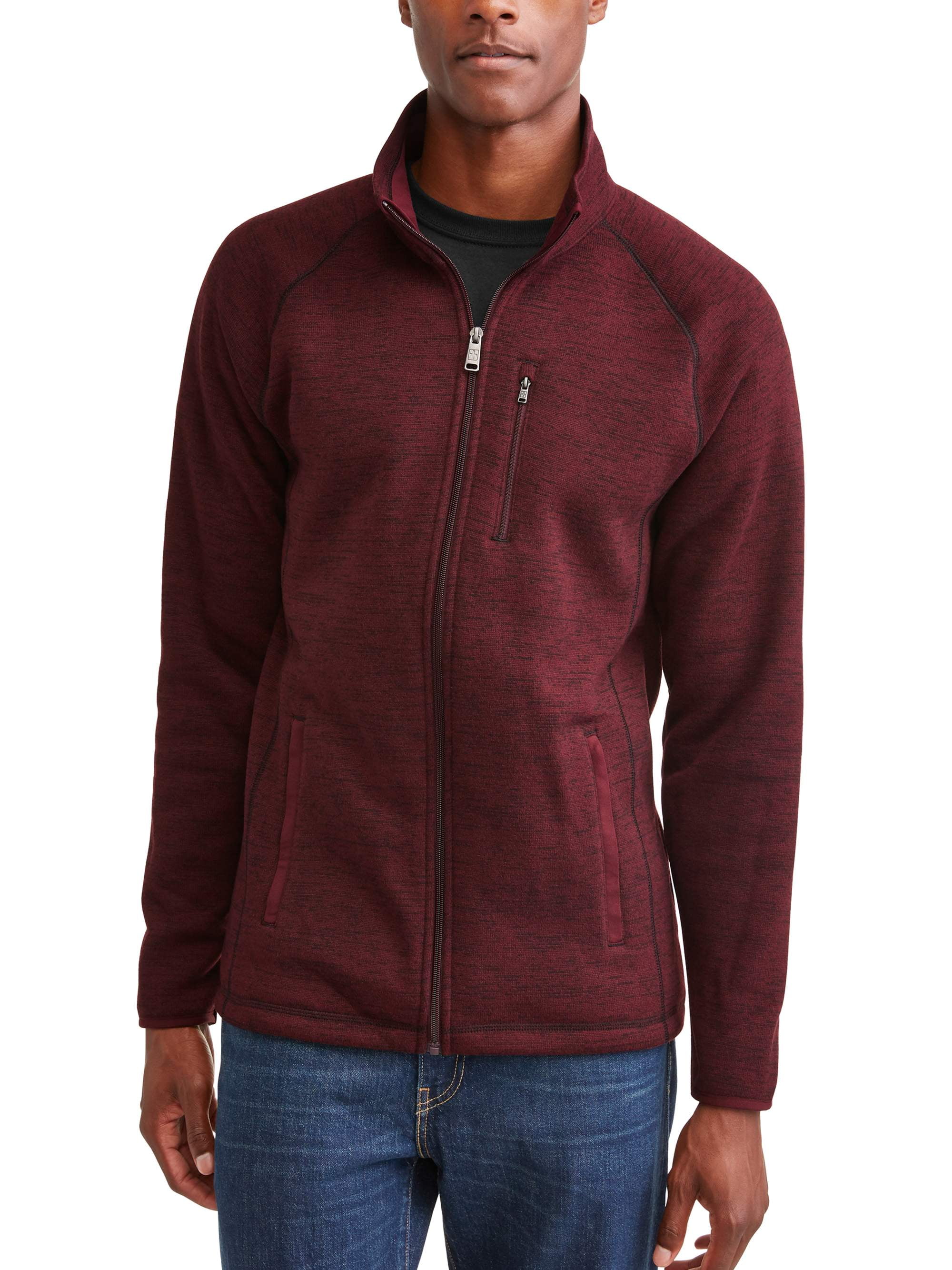Men's high pile fleece zip up jacket